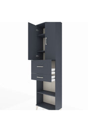 Arges Dolap 4 Raflı 2 Çekmeceli 2 Kapaklı 60x30x221 Antrasit-Antrasit