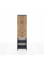 Arges Dolap 4 Raflı 2 Çekmeceli 2 Kapaklı 60x30x221 Antrasit-Çam