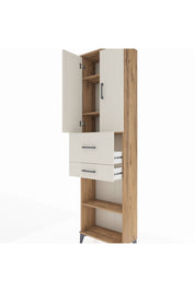 Arges Dolap 4 Raflı 2 Çekmeceli 2 Kapaklı 60x30x221 Çam-Aytaşı