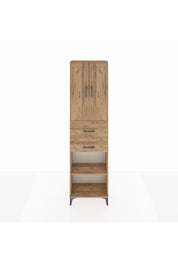 Arges Dolap 4 Raflı 2 Çekmeceli 2 Kapaklı 60x30x221 Çam-Çam