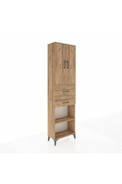 Arges Dolap 4 Raflı 2 Çekmeceli 2 Kapaklı 60x30x221 Çam-Çam