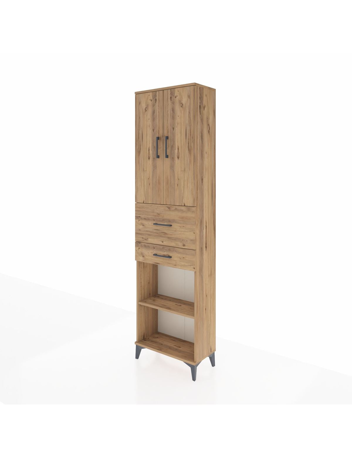 Arges Dolap 4 Raflı 2 Çekmeceli 2 Kapaklı 60x30x221 - S29M221V9A