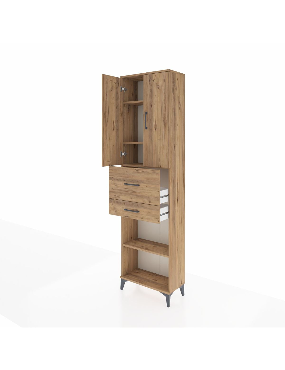 Arges Dolap 4 Raflı 2 Çekmeceli 2 Kapaklı 60x30x221 - S29M221V9A