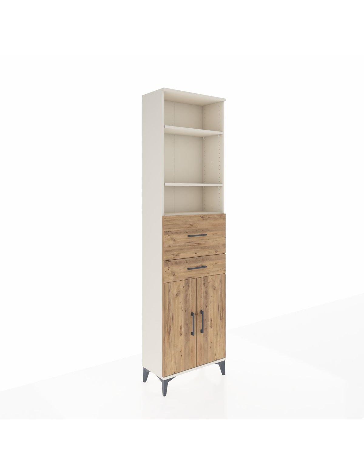 Arges Dolap 4 Raflı 2 Çekmeceli 2 Kapaklı 60x30x221 Aytaşı-Çam