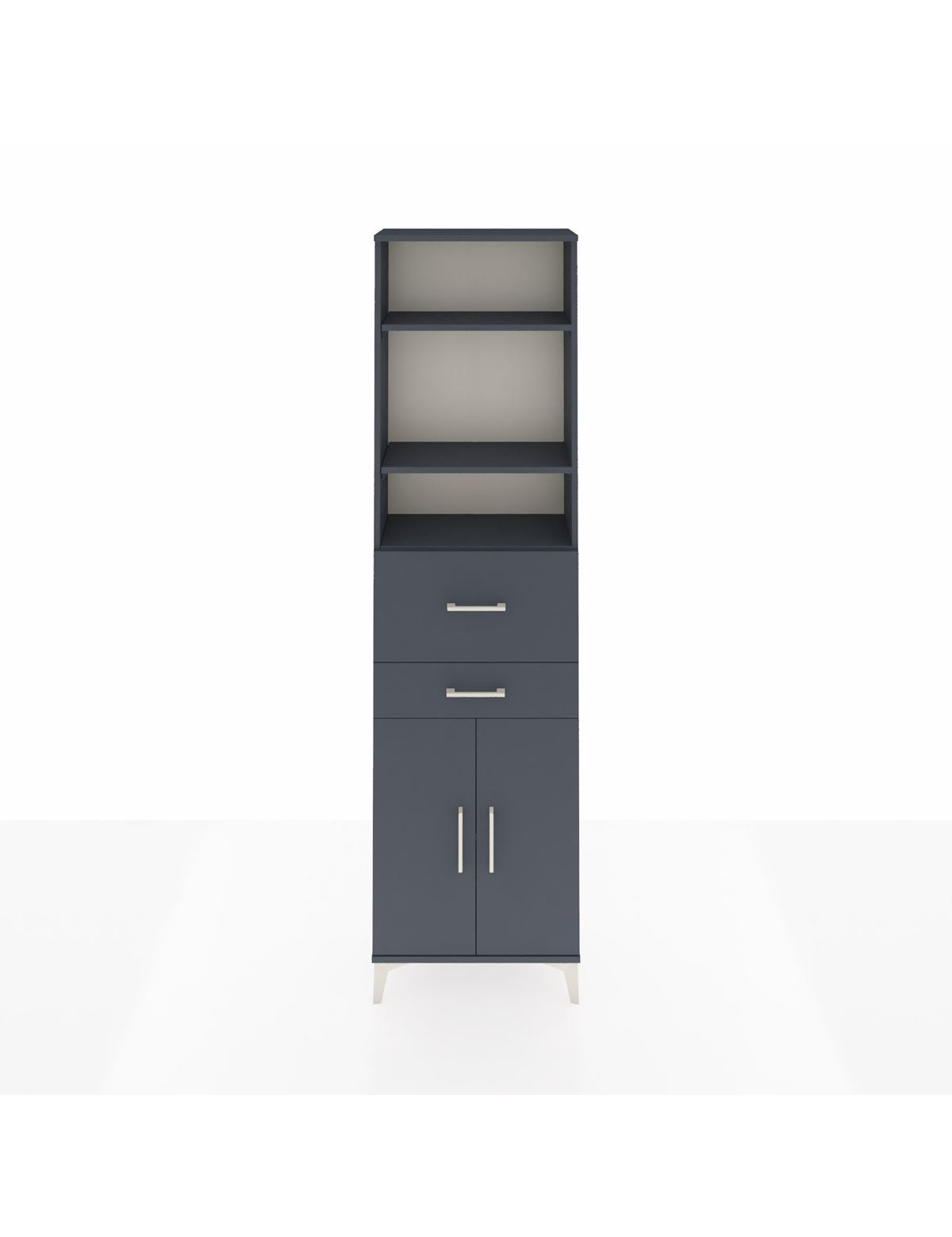 Arges Dolap 4 Raflı 2 Çekmeceli 2 Kapaklı 60x30x221 Antrasit-Antrasit