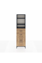 Arges Dolap 4 Raflı 2 Çekmeceli 2 Kapaklı 60x30x221 Antrasit-Çam