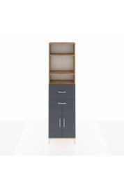 Arges Dolap 4 Raflı 2 Çekmeceli 2 Kapaklı 60x30x221 Çam-Antrasit