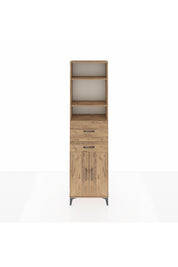 Arges Dolap 4 Raflı 2 Çekmeceli 2 Kapaklı 60x30x221 Çam-Çam