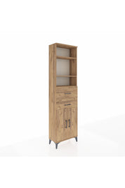 Arges Dolap 4 Raflı 2 Çekmeceli 2 Kapaklı 60x30x221 Çam-Çam