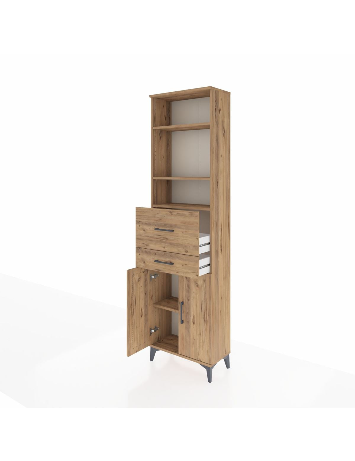 Arges Dolap 4 Raflı 2 Çekmeceli 2 Kapaklı 60x30x221 - S29M222V9A