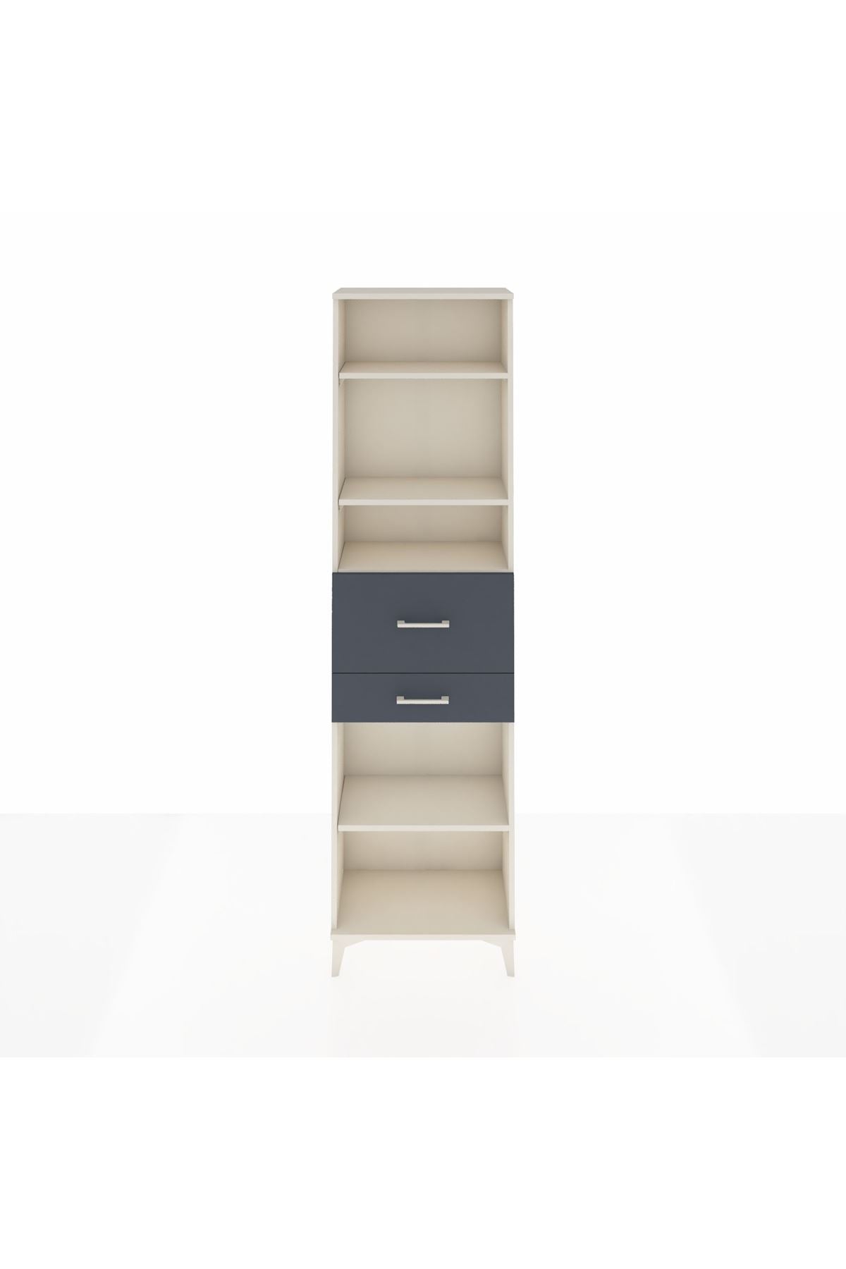 Arges Dolap 4 Raflı 2 Çekmeceli 60x30x221 Aytaşı-Antrasit