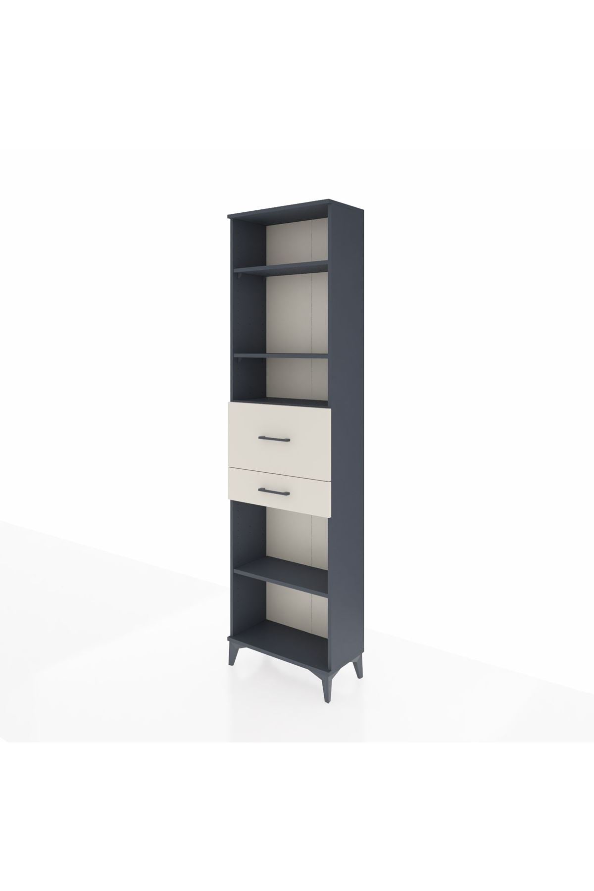 Arges Dolap 4 Raflı 2 Çekmeceli 60x30x221 Antrasit-Aytaşı