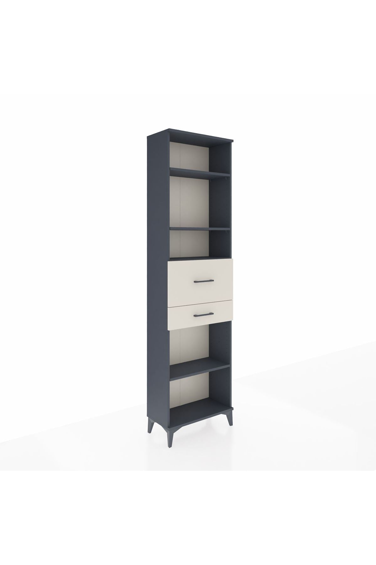 Arges Dolap 4 Raflı 2 Çekmeceli 60x30x221 Antrasit-Aytaşı