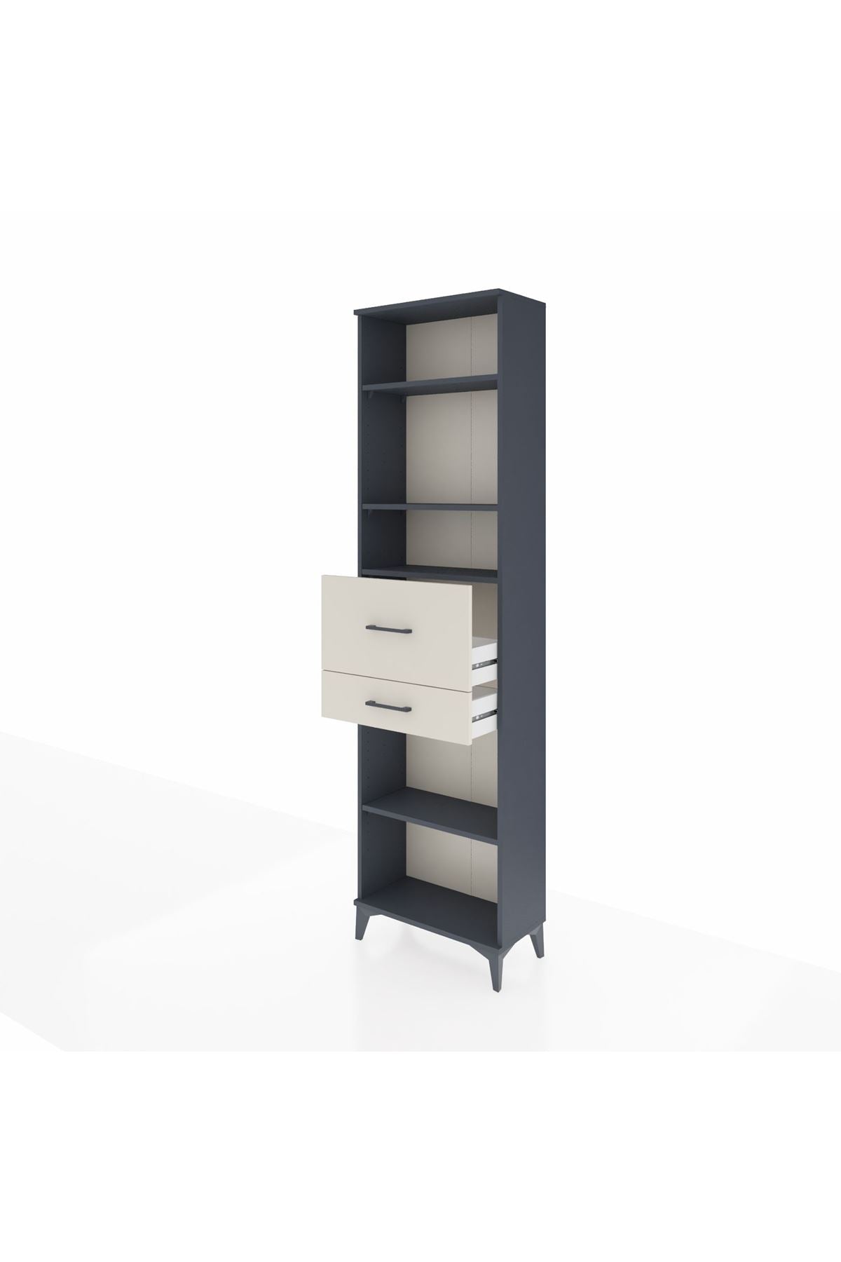 Arges Dolap 4 Raflı 2 Çekmeceli 60x30x221 Antrasit-Aytaşı