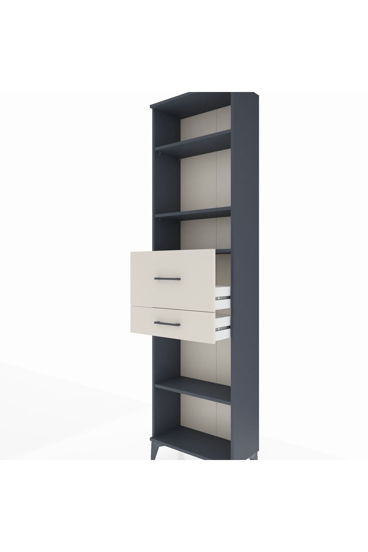 Arges Dolap 4 Raflı 2 Çekmeceli 60x30x221 Antrasit-Aytaşı