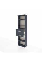 Arges Dolap 4 Raflı 2 Çekmeceli 60x30x221 Antrasit-Antrasit