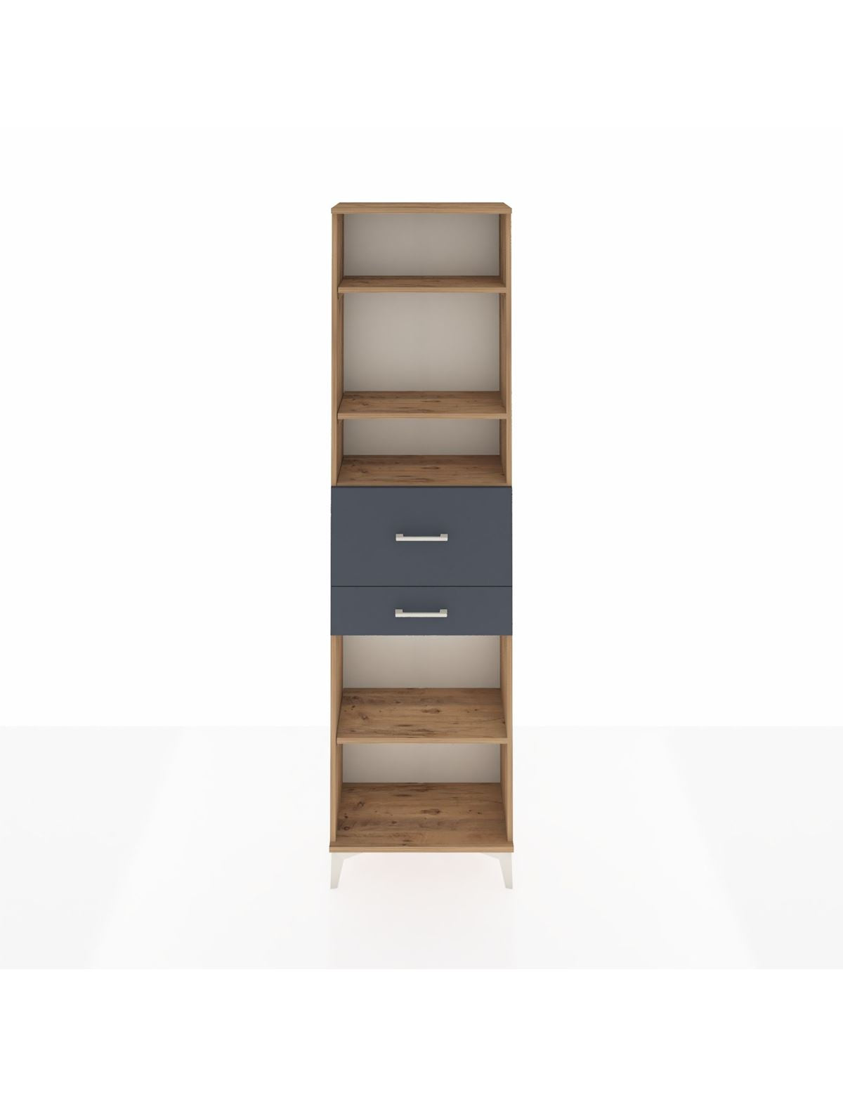 Arges Dolap 4 Raflı 2 Çekmeceli 60x30x221 Çam-Antrasit