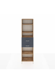 Arges Dolap 4 Raflı 2 Çekmeceli 60x30x221 Çam-Antrasit