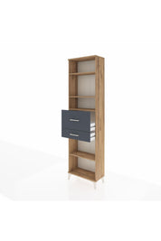 Arges Dolap 4 Raflı 2 Çekmeceli 60x30x221 Çam-Antrasit