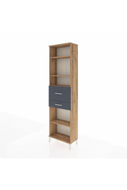 Arges Dolap 4 Raflı 2 Çekmeceli 60x30x221 Çam-Antrasit