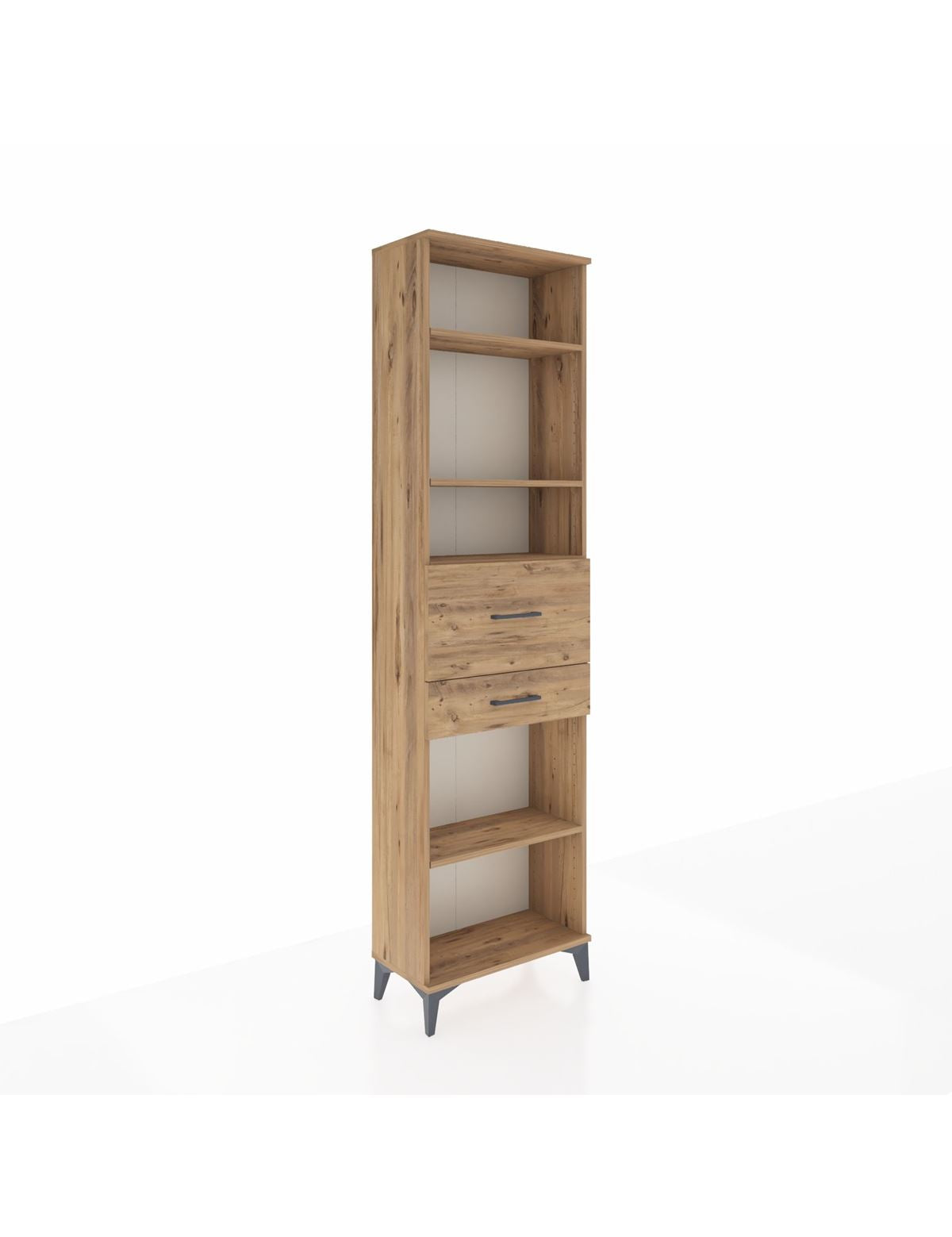 Arges Dolap 4 Raflı 2 Çekmeceli 60x30x221 Çam-Çam