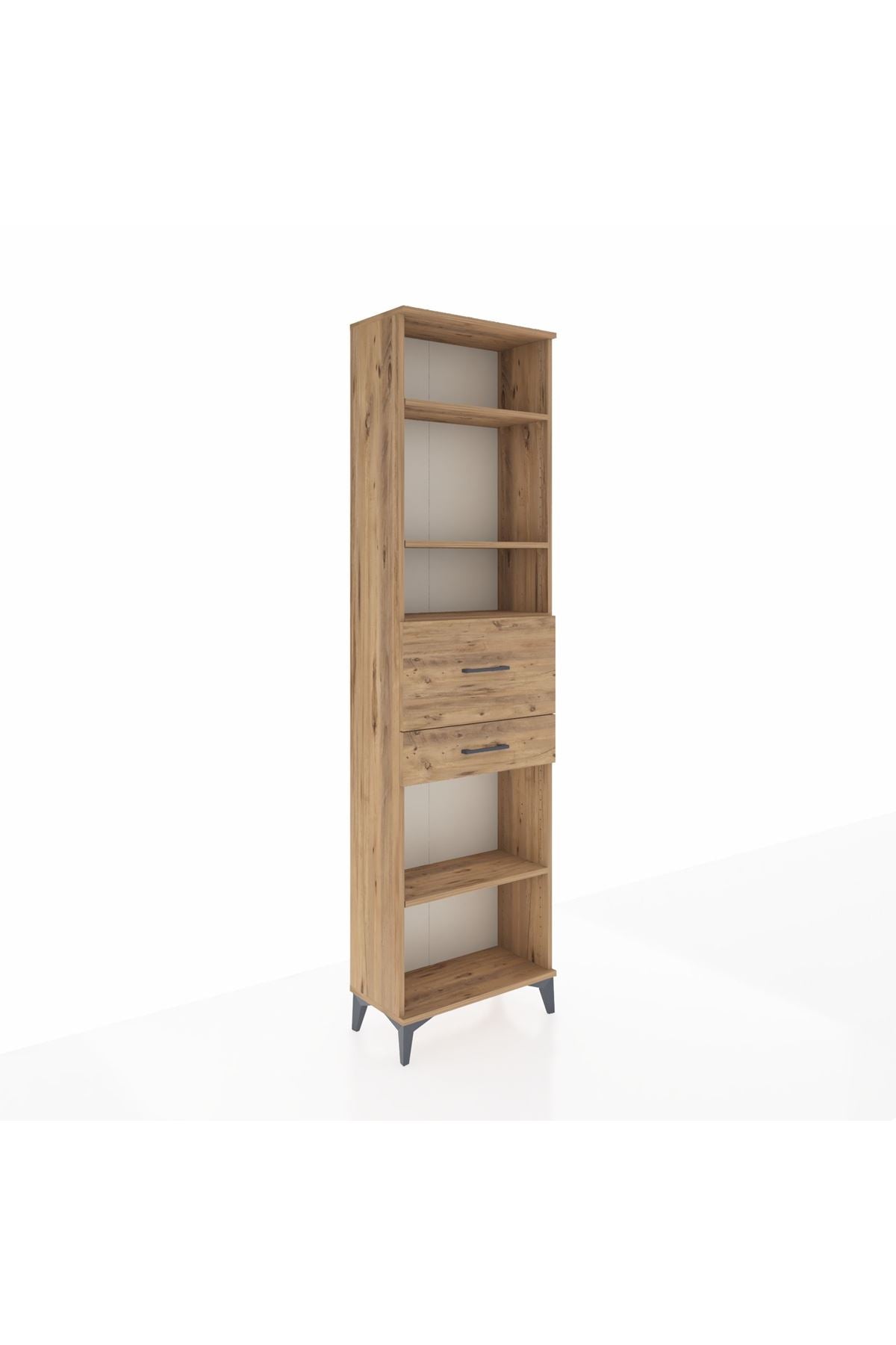 Arges Dolap 4 Raflı 2 Çekmeceli 60x30x221 Çam-Çam