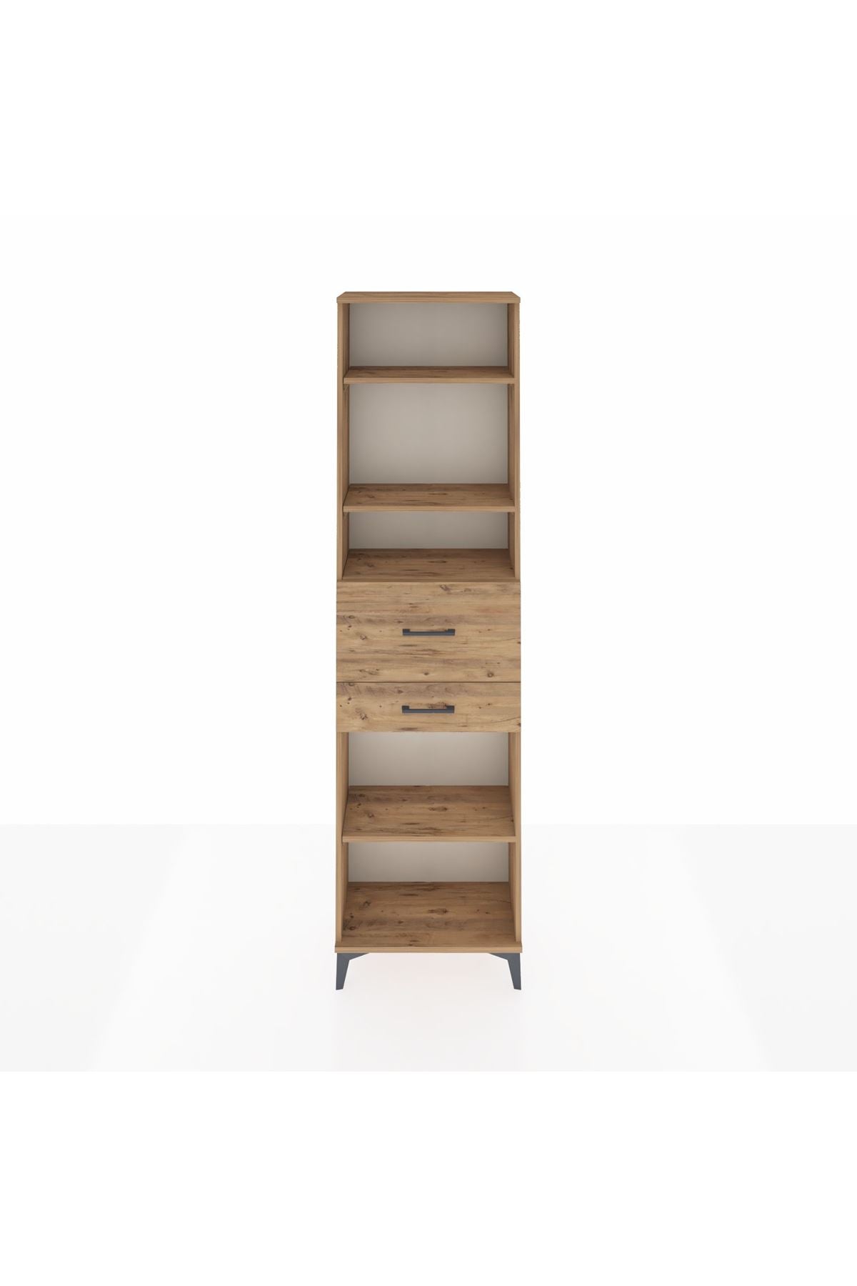 Arges Dolap 4 Raflı 2 Çekmeceli 60x30x221 Çam-Çam