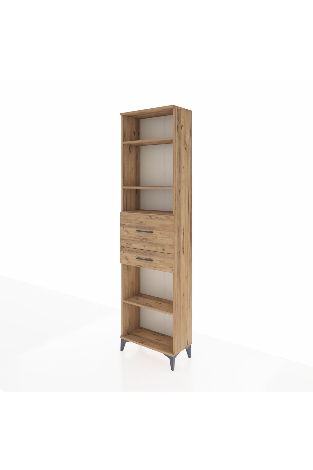 Arges Dolap 4 Raflı 2 Çekmeceli 60x30x221 Çam-Çam