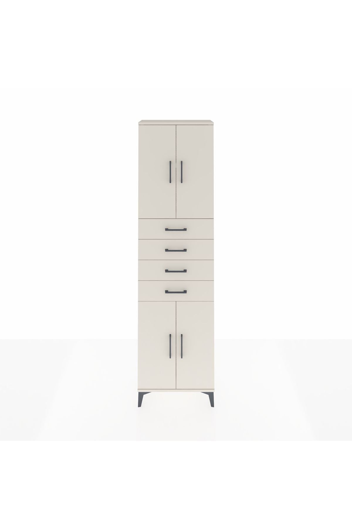 Arges Dolap 3 Raflı 4 Çekmeceli 4 Kapaklı 60x30x221 Aytaşı-Aytaşı