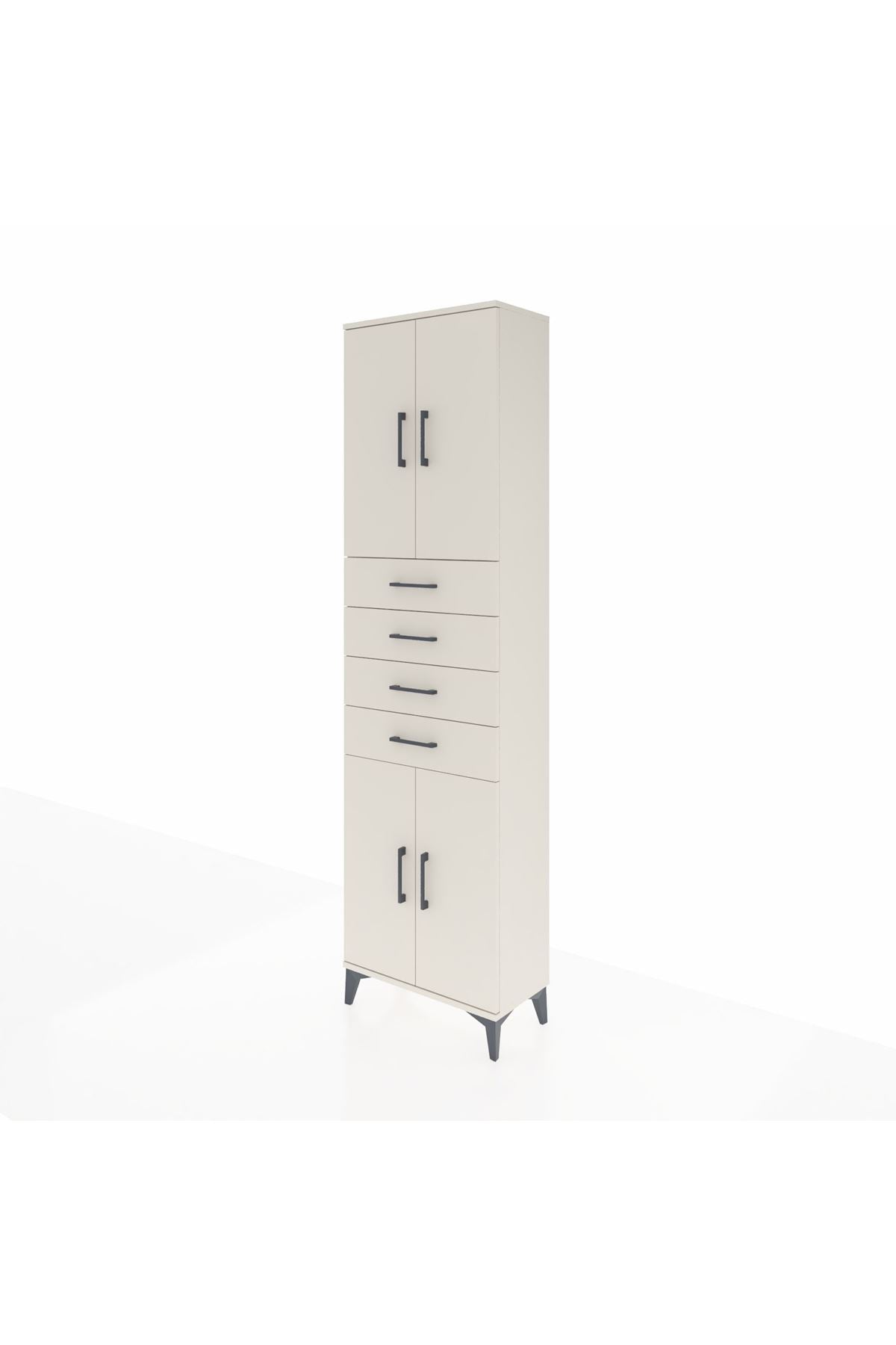 Arges Dolap 3 Raflı 4 Çekmeceli 4 Kapaklı 60x30x221 Aytaşı-Aytaşı