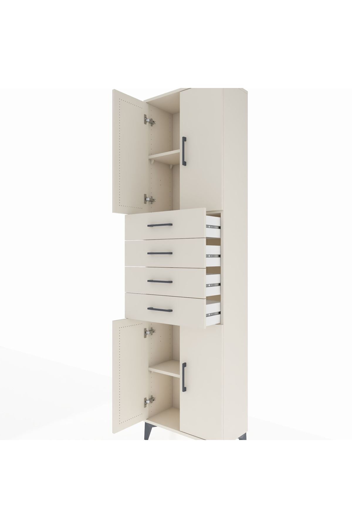 Arges Dolap 3 Raflı 4 Çekmeceli 4 Kapaklı 60x30x221 Aytaşı-Aytaşı