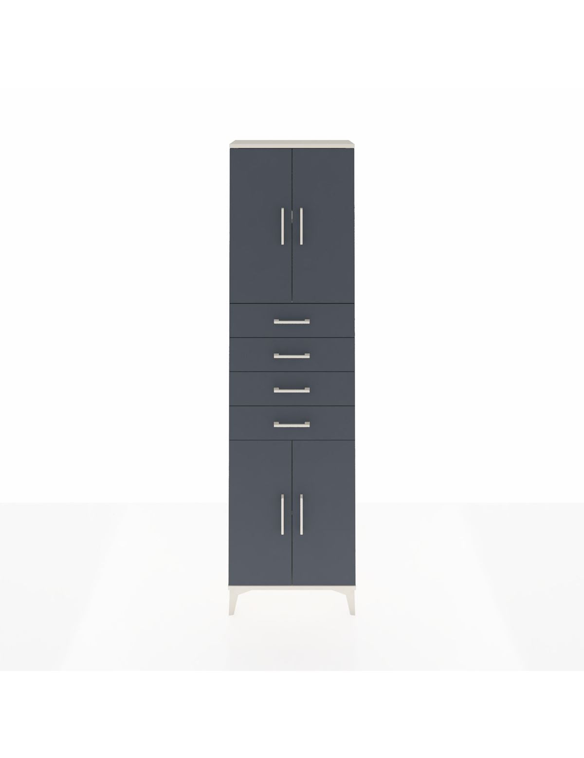 Arges Dolap 3 Raflı 4 Çekmeceli 4 Kapaklı 60x30x221 Aytaşı-Antrasit