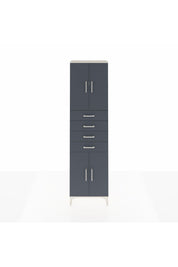 Arges Dolap 3 Raflı 4 Çekmeceli 4 Kapaklı 60x30x221 Aytaşı-Antrasit