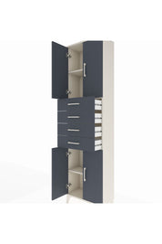 Arges Dolap 3 Raflı 4 Çekmeceli 4 Kapaklı 60x30x221 Aytaşı-Antrasit