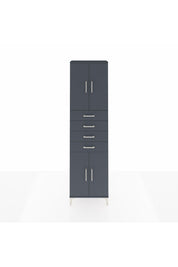 Arges Dolap 3 Raflı 4 Çekmeceli 4 Kapaklı 60x30x221 Antrasit-Antrasit