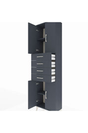 Arges Dolap 3 Raflı 4 Çekmeceli 4 Kapaklı 60x30x221 Antrasit-Antrasit