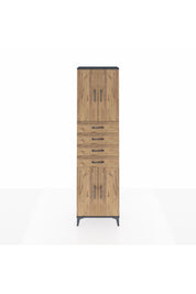 Arges Dolap 3 Raflı 4 Çekmeceli 4 Kapaklı 60x30x221 Antrasit-Çam