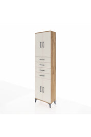 Arges Dolap 3 Raflı 4 Çekmeceli 4 Kapaklı 60x30x221 Çam-Aytaşı