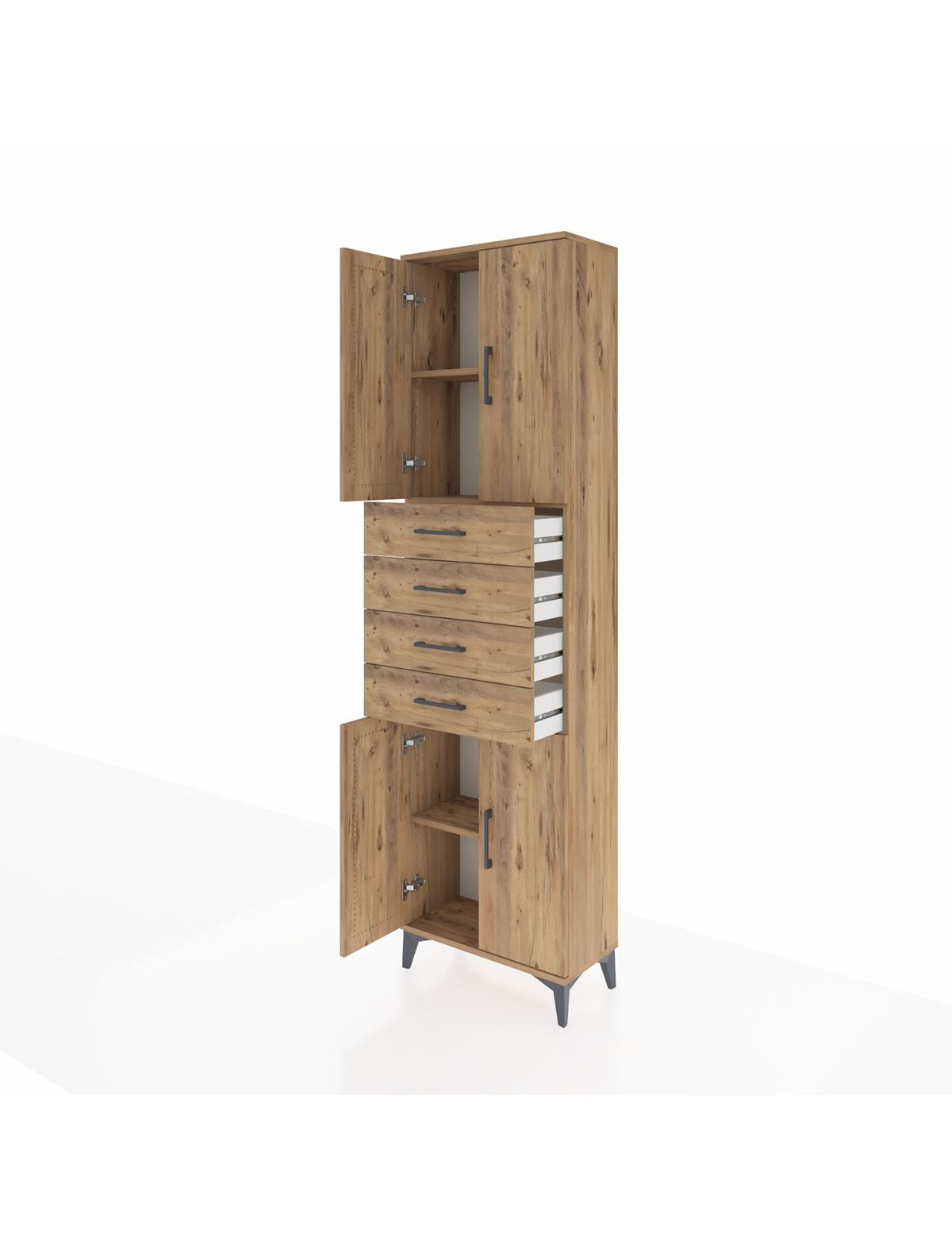 Arges Dolap 3 Raflı 4 Çekmeceli 4 Kapaklı 60x30x221 - S29M224V9A
