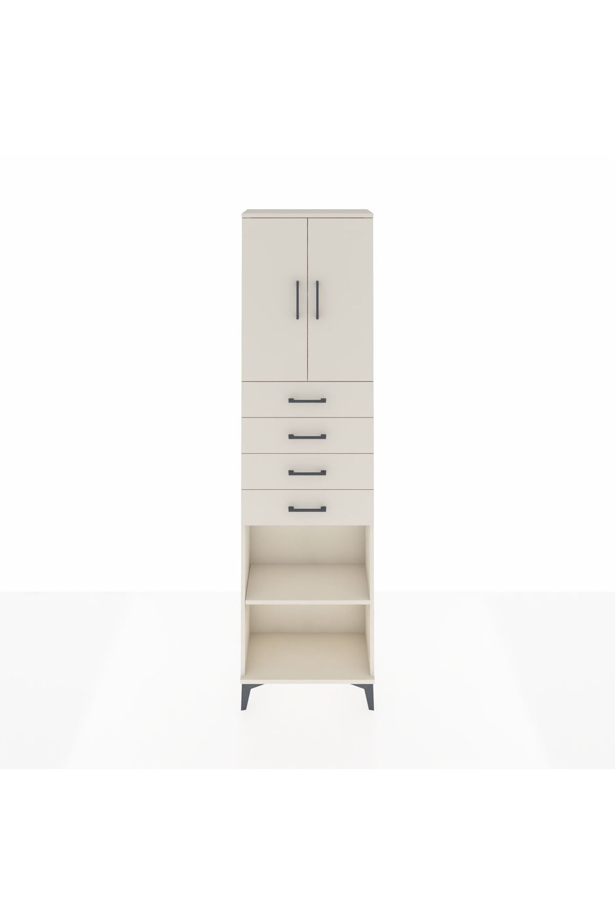 Arges Dolap 3 Raflı 4 Çekmeceli 2 Kapaklı 60x30x221 Aytaşı-Aytaşı