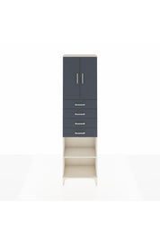 Arges Dolap 3 Raflı 4 Çekmeceli 2 Kapaklı 60x30x221 Aytaşı-Antrasit