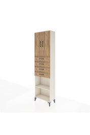 Arges Dolap 3 Raflı 4 Çekmeceli 2 Kapaklı 60x30x221 Aytaşı-Çam