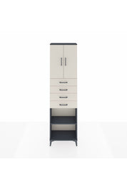 Arges Dolap 3 Raflı 4 Çekmeceli 2 Kapaklı 60x30x221 Antrasit-Aytaşı