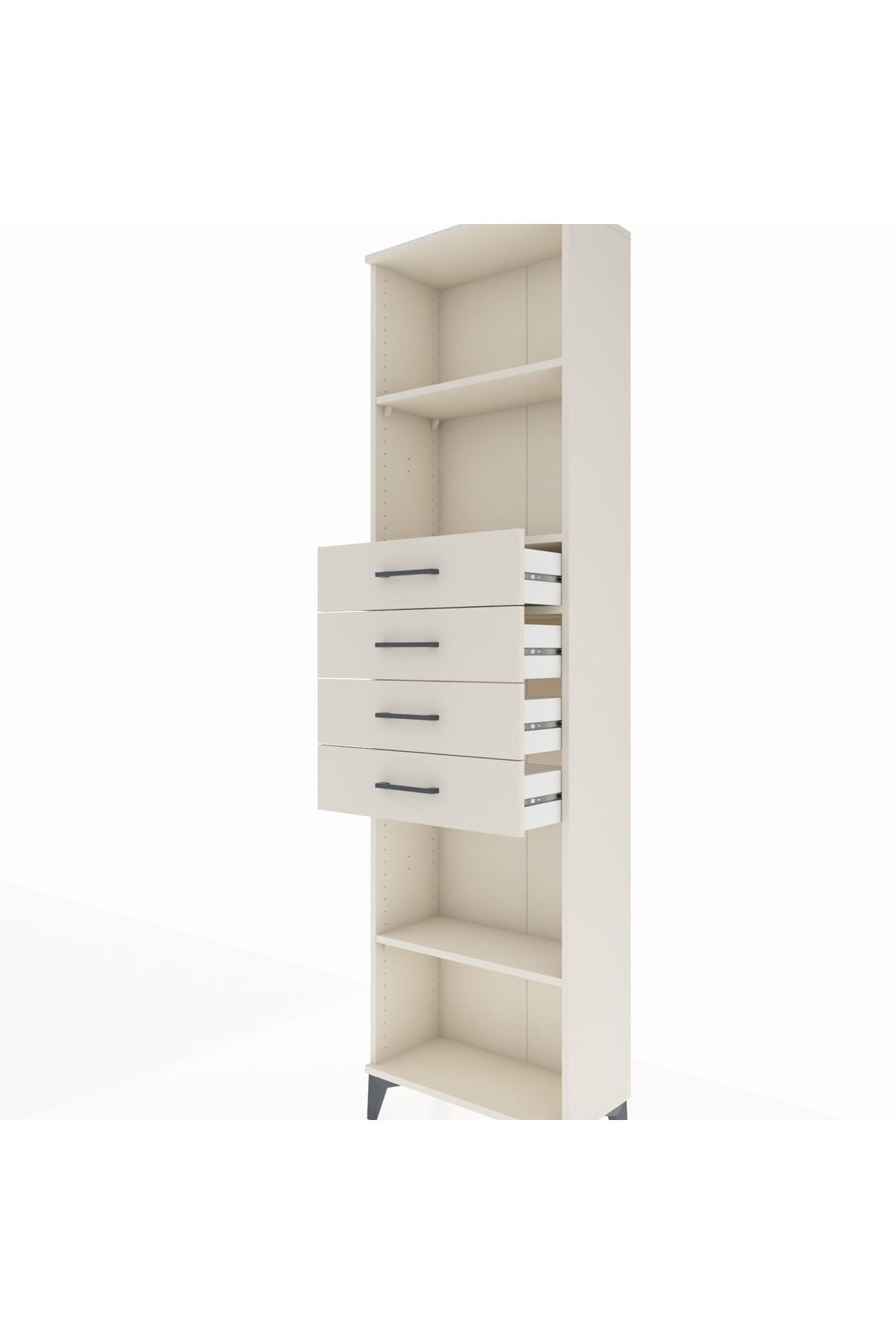 Arges Dolap 3 Raflı 4 Çekmeceli 60x30x221 - S29M227V1A