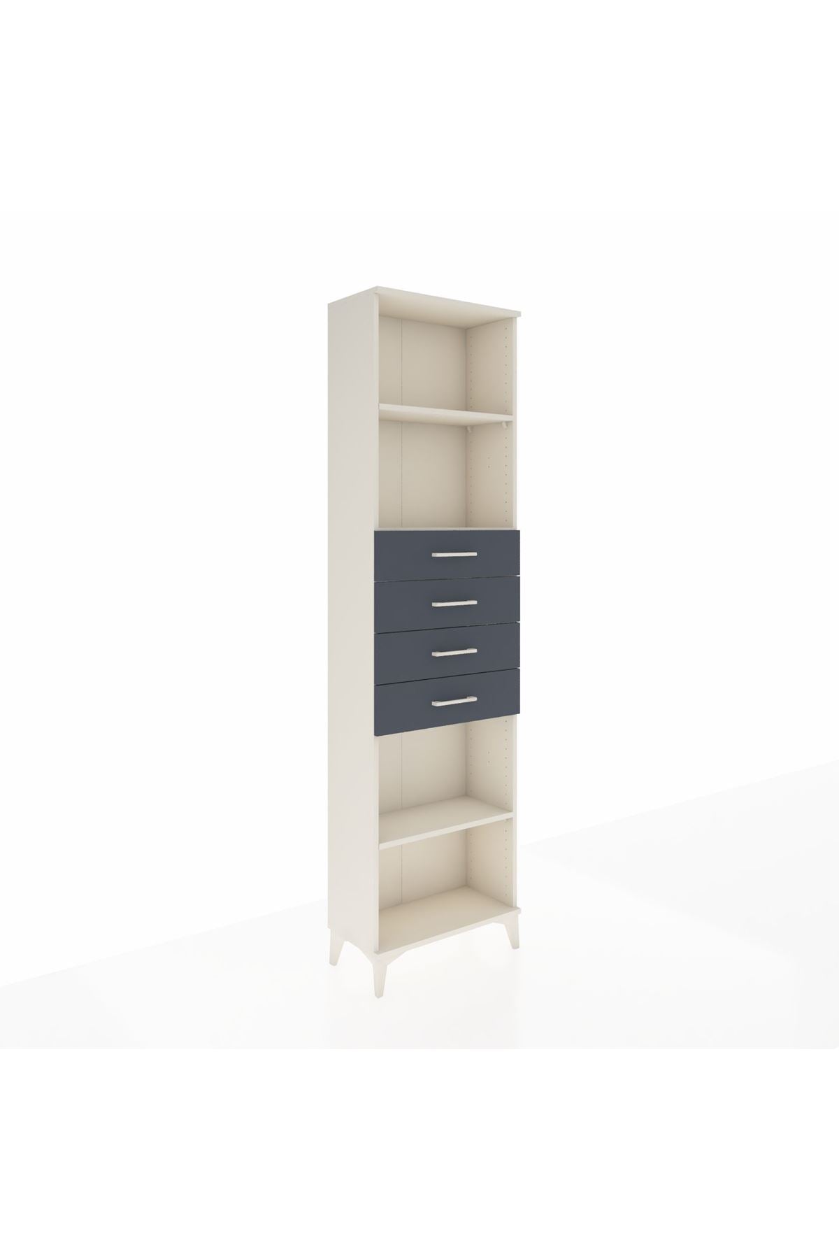 Arges Dolap 3 Raflı 4 Çekmeceli 60x30x221 Aytaşı-Antrasit