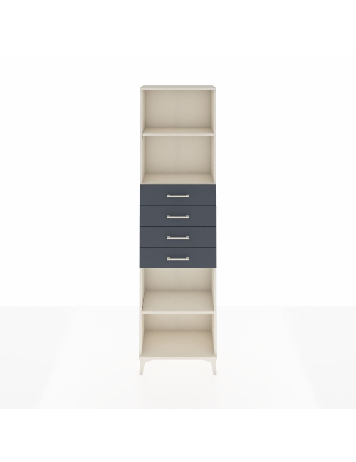 Arges Dolap 3 Raflı 4 Çekmeceli 60x30x221 Aytaşı-Antrasit