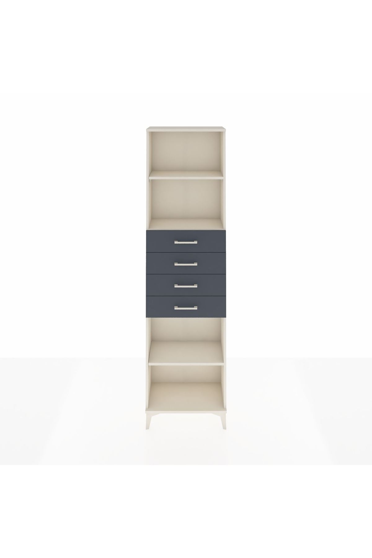 Arges Dolap 3 Raflı 4 Çekmeceli 60x30x221 Aytaşı-Antrasit