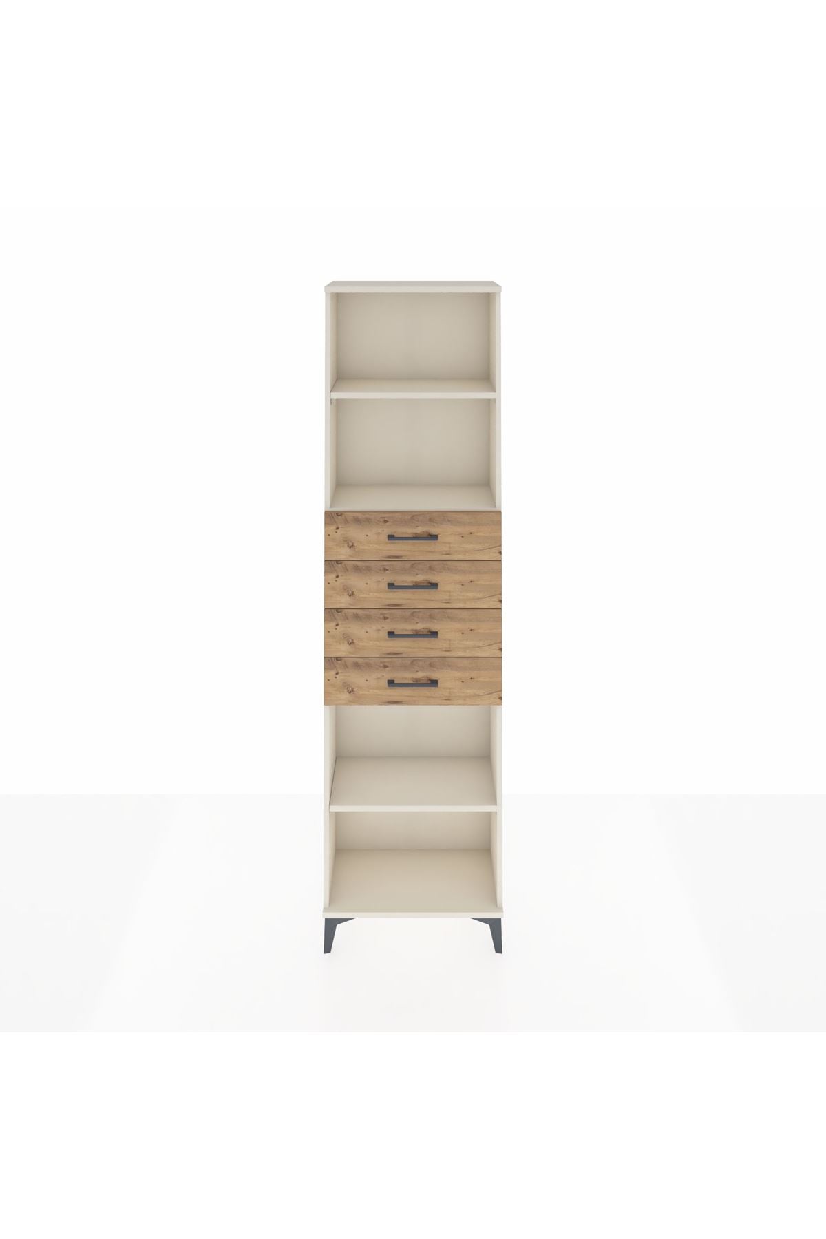 Arges Dolap 3 Raflı 4 Çekmeceli 60x30x221 Aytaşı-Çam