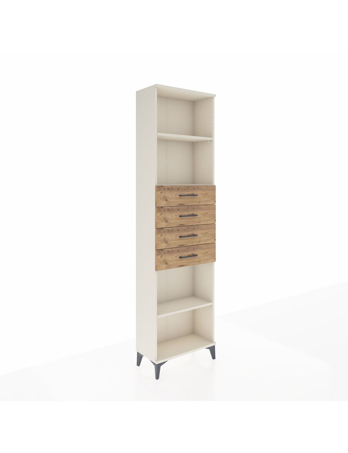 Arges Dolap 3 Raflı 4 Çekmeceli 60x30x221 Aytaşı-Çam