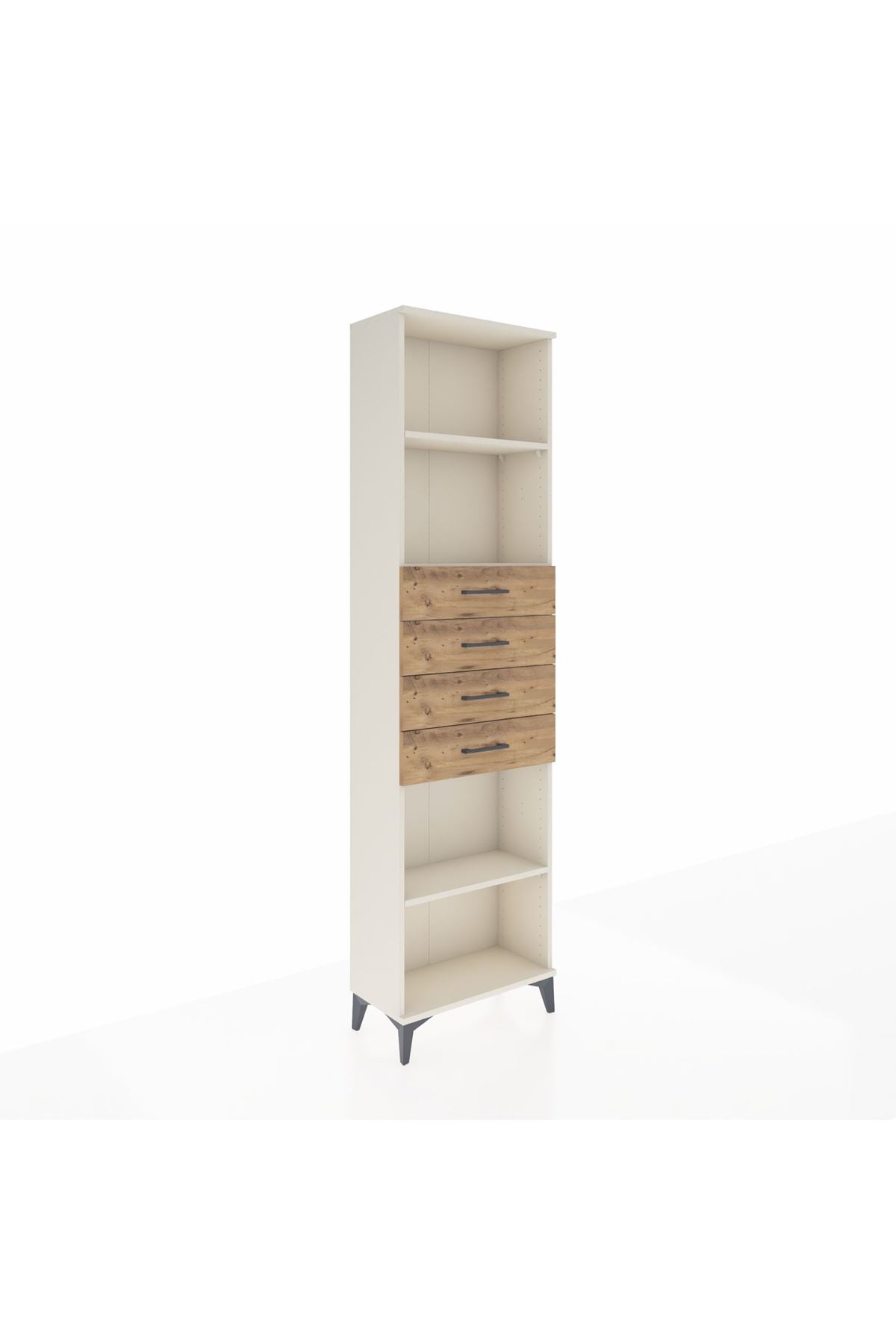 Arges Dolap 3 Raflı 4 Çekmeceli 60x30x221 Aytaşı-Çam